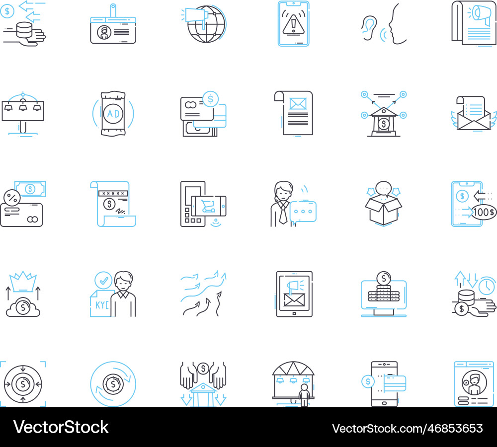 Web-based retail linear icons set e-commerce Vector Image