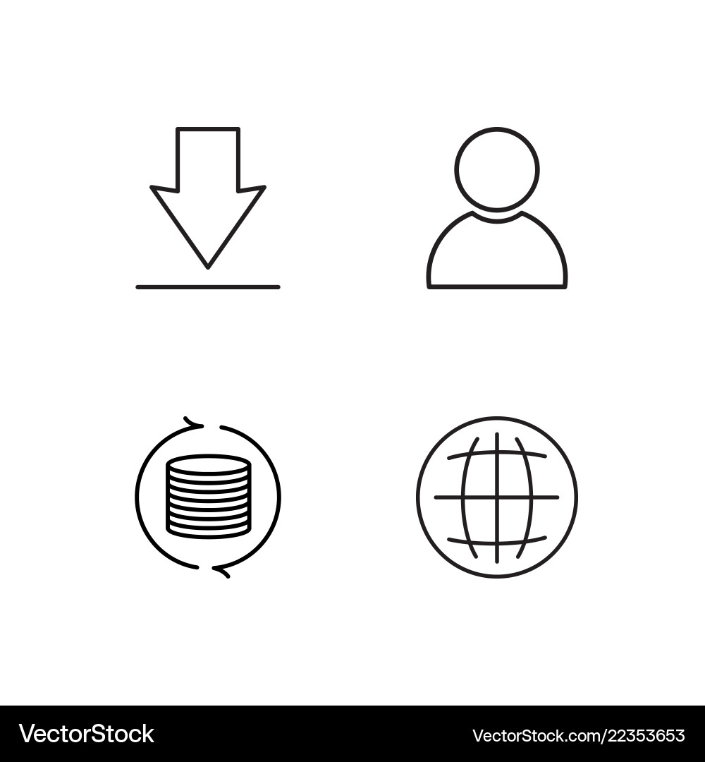 Web simple outlined icons set vector image