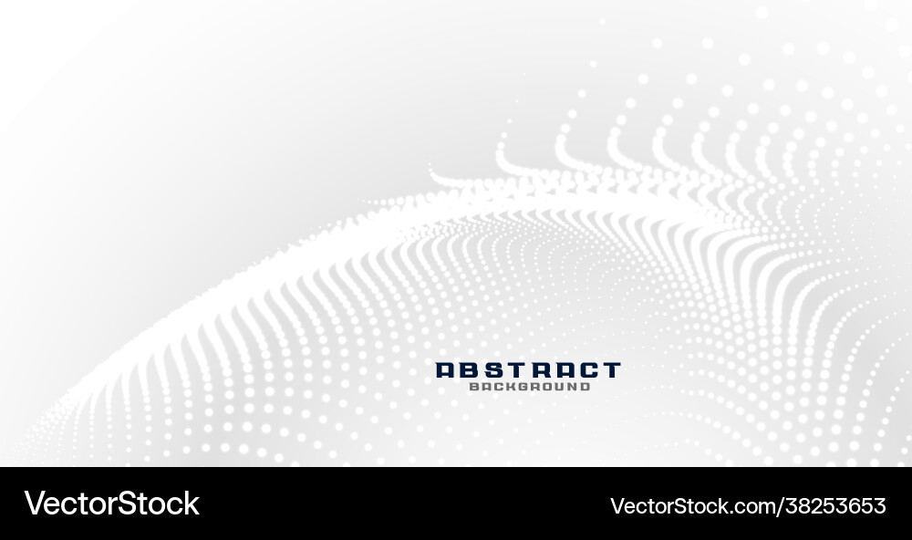 White background with particle wave Vector Image