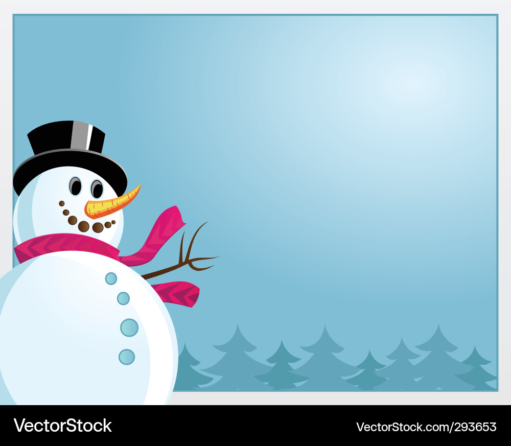 Winter Snowman Background Vector Image