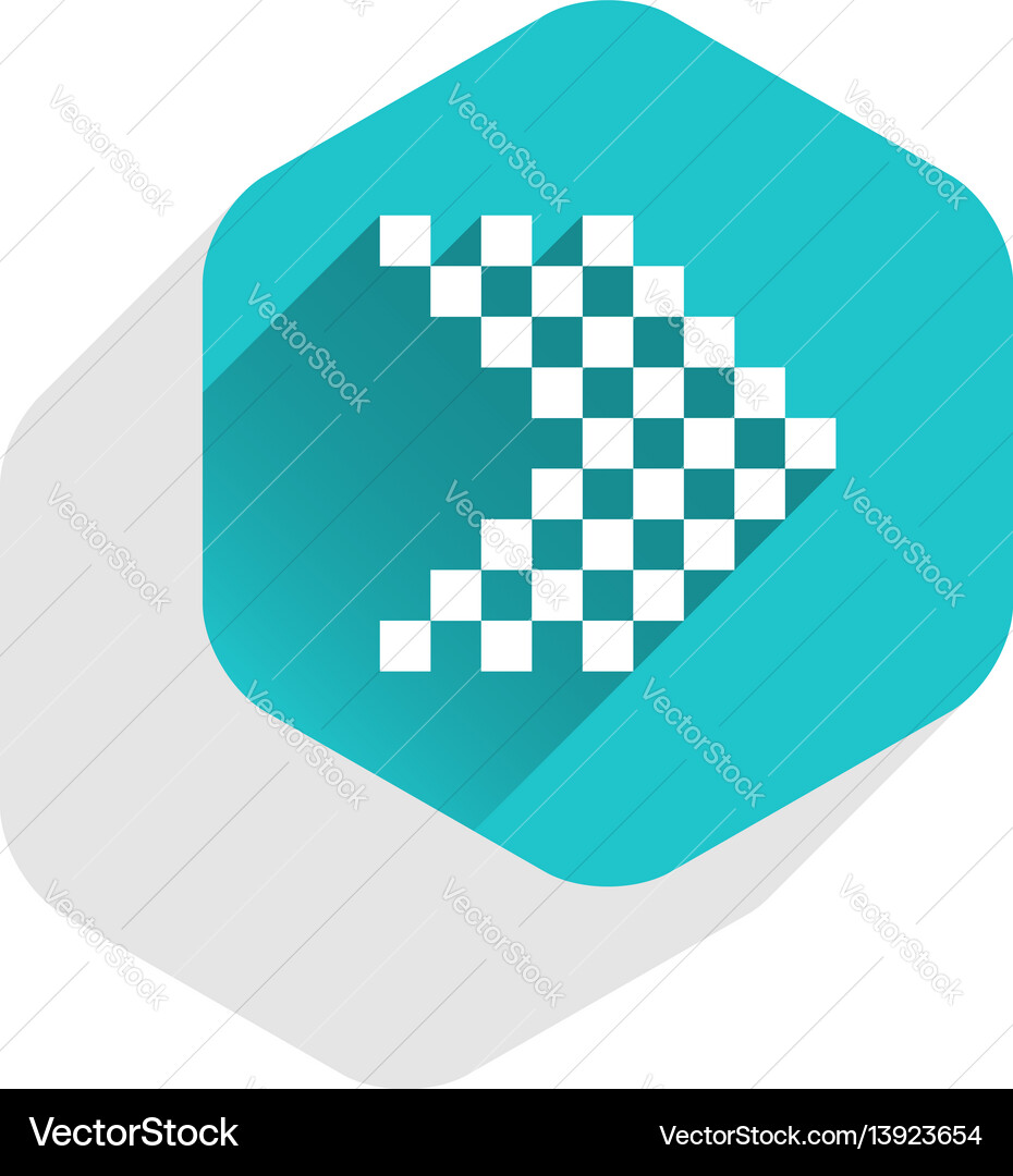 Arrow sign digital display hexagon button Arrow sign digital display hexagon button vector image