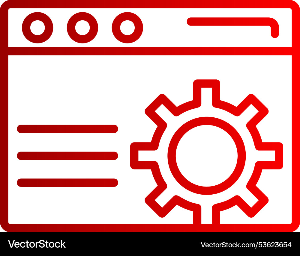 Browser line gradient icon vector image