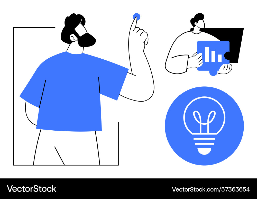 Creative problem-solving concept with data Creative problem-solving concept with data Vector Image