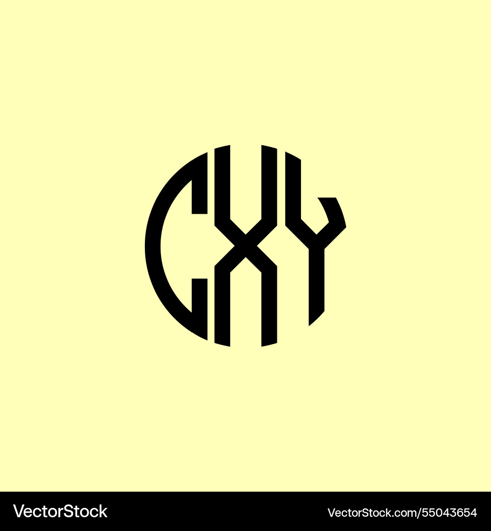 Creative rounded initial letters cxy logo Vector Image