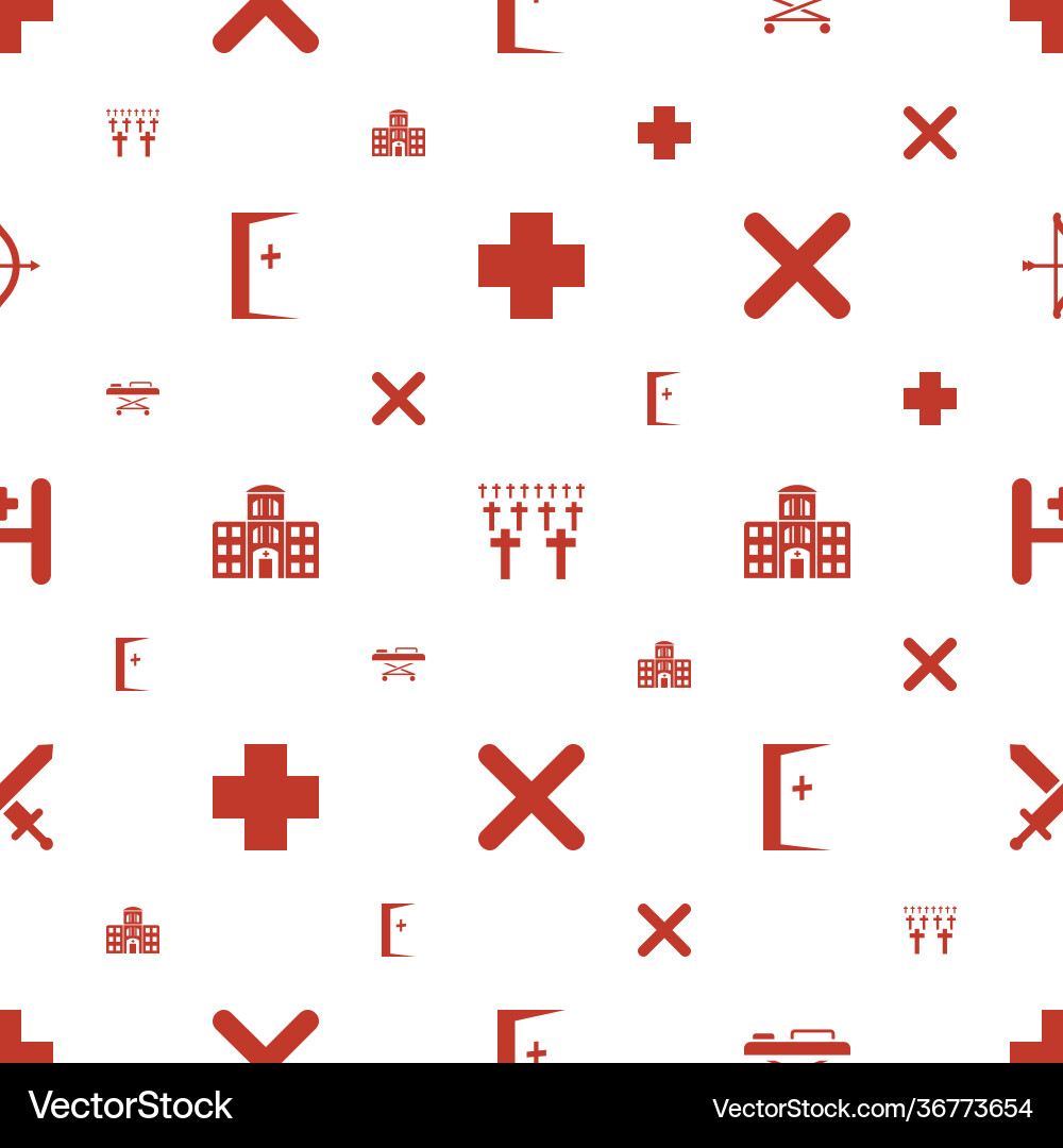 Cross icons pattern seamless white background Vector Image