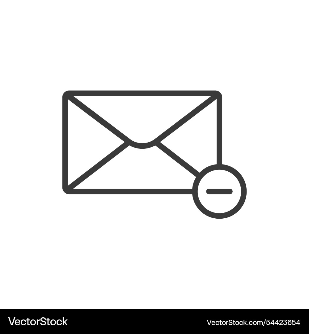 Delete email icon in line design Vector Image