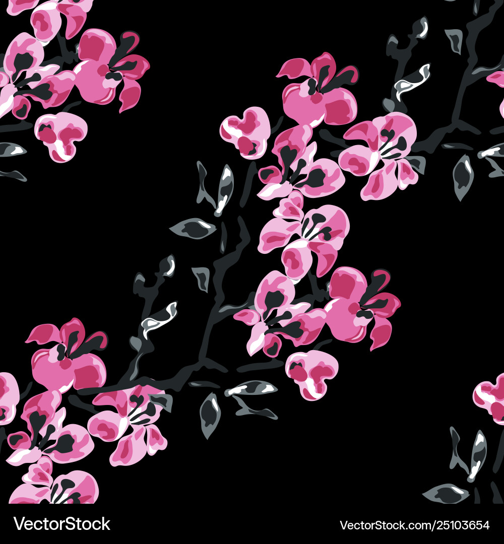 Elegant seamless pattern with sakura flowers Elegant seamless pattern with sakura flowers vector image