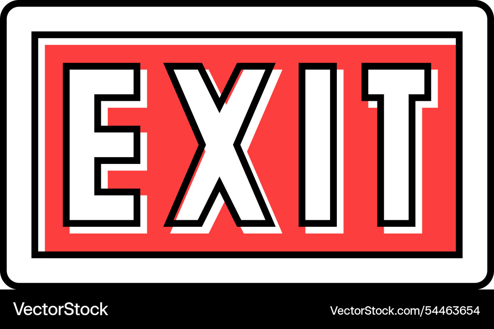 Exit close color icon Vector Image