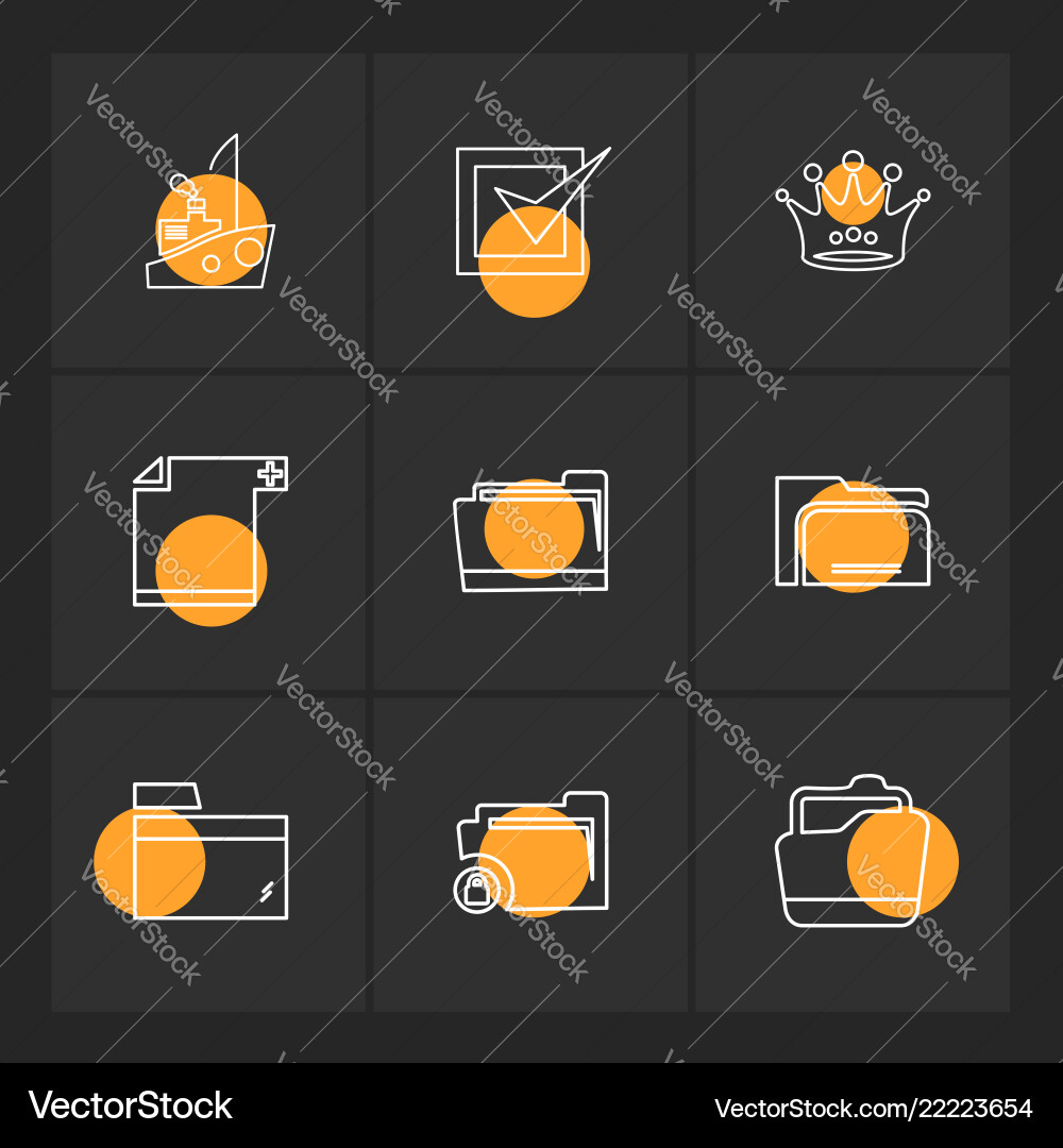 Folder files directory search code eps icons vector image