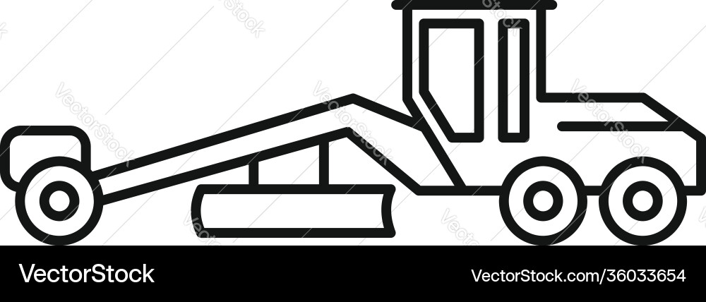 Grader machine truck icon outline style Vector Image
