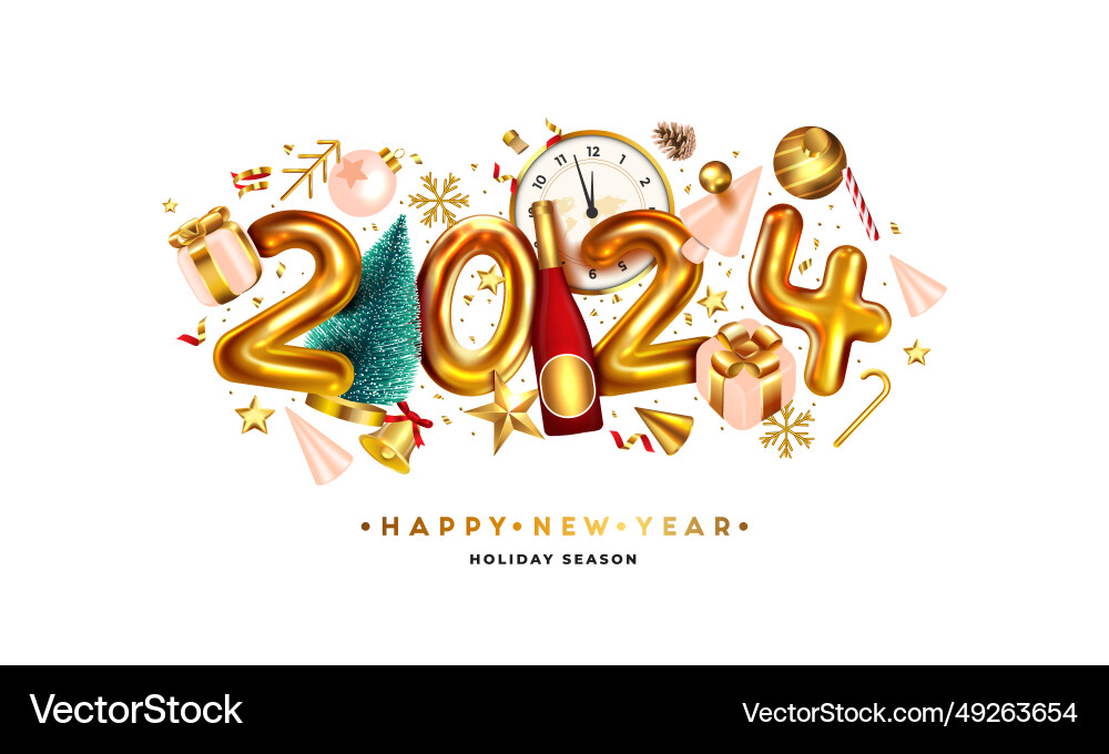 Happy new year 2024 banner Happy new year 2024 banner vector image