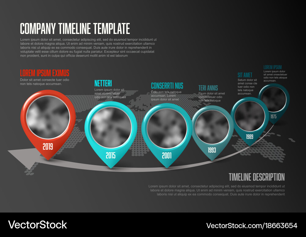 Infographic timeline template with pointers vector image