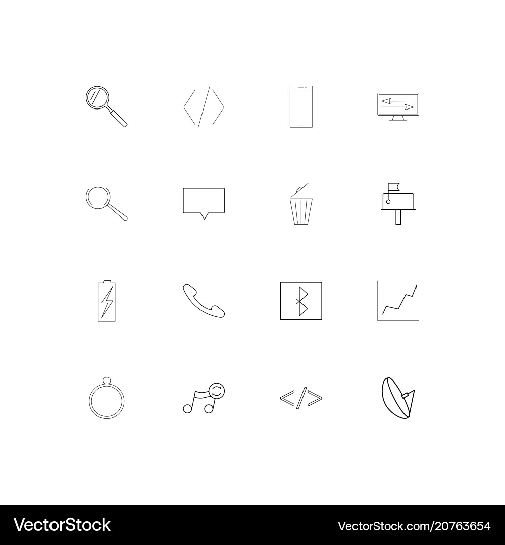 Internet of things linear thin icons set outlined vector image