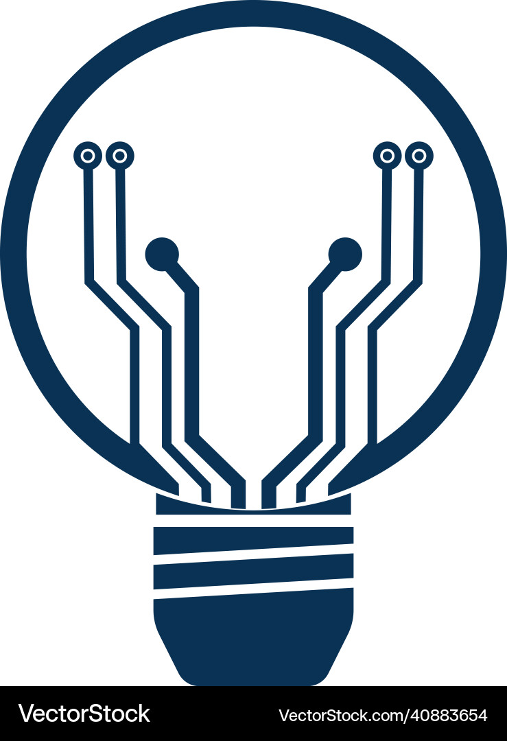 Light bulb idea icon with circuit board inside Vector Image