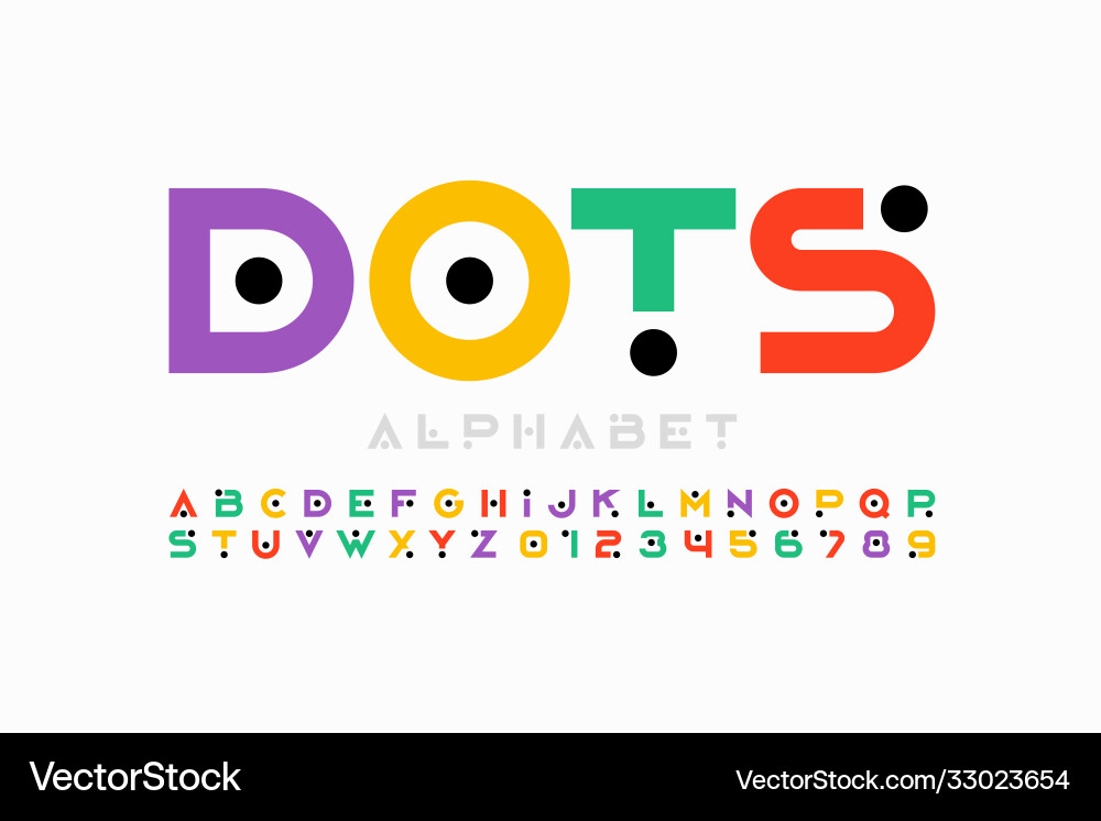 Modern Alphabet & Number Set vector image