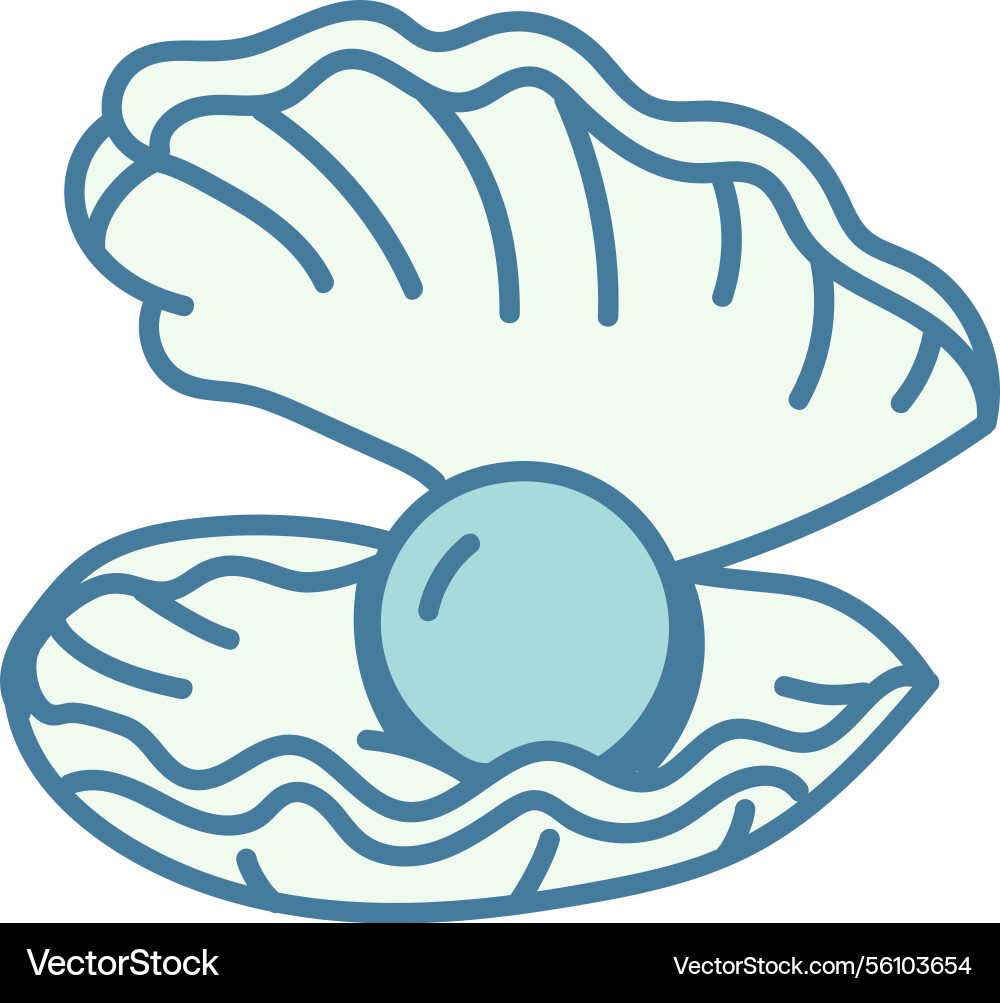 Open clam with pearl Open clam with pearl vector image