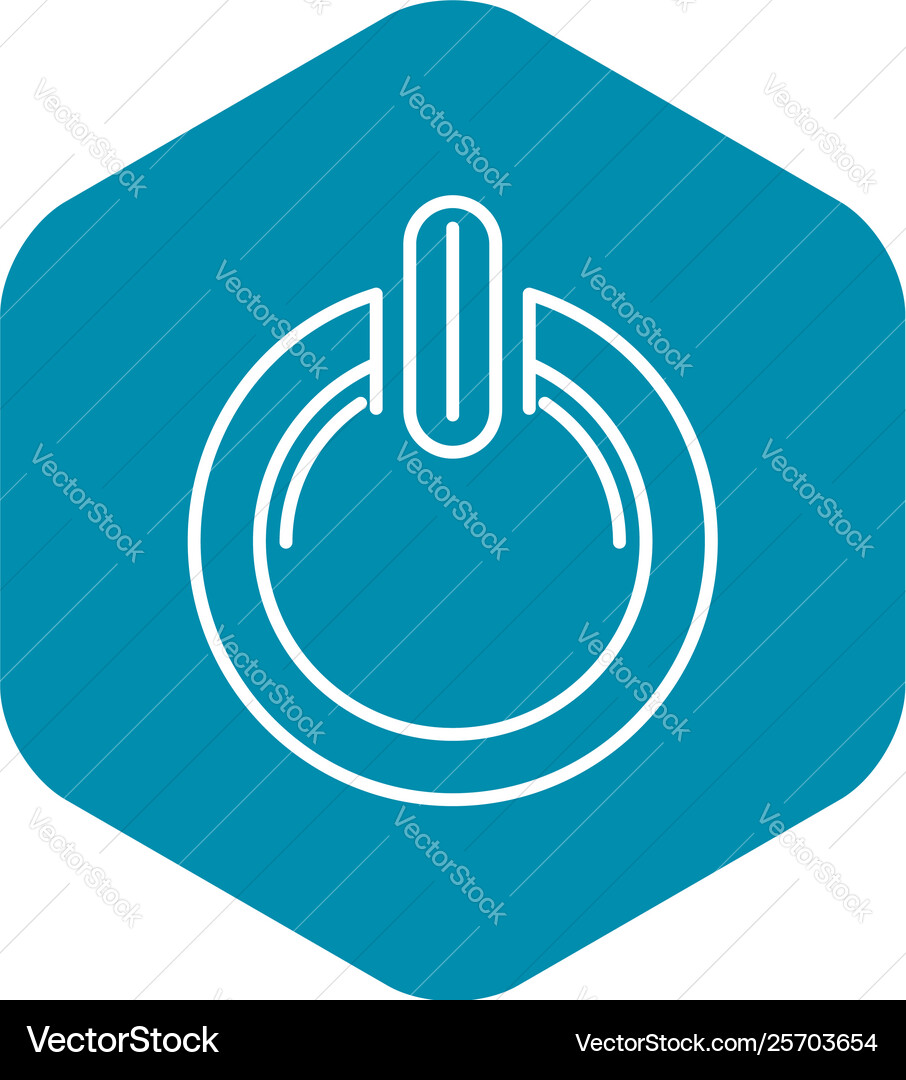 Power off button icon outline style Power off button icon outline style vector image
