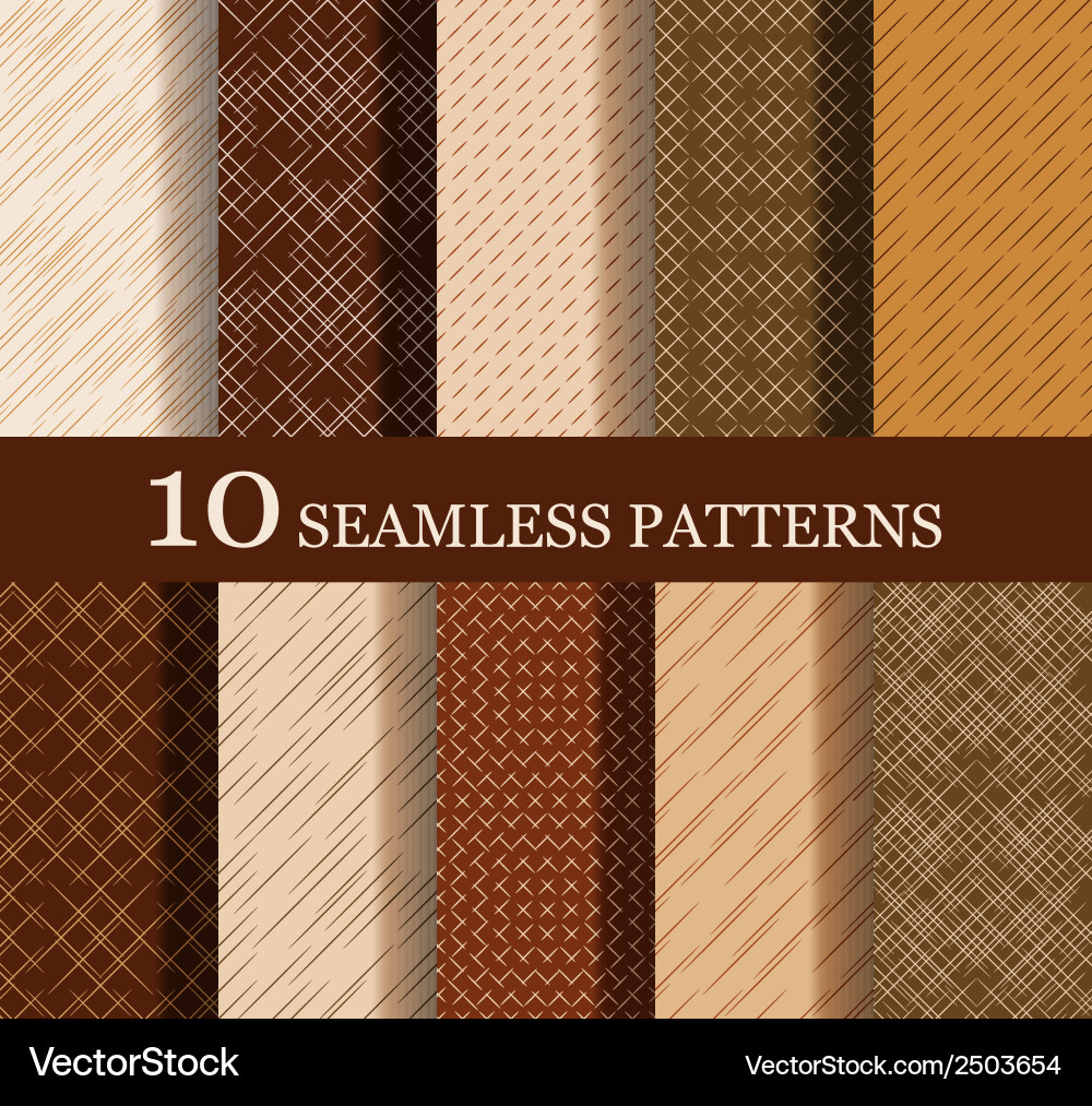 Retro Seamless Pattern Set vector image