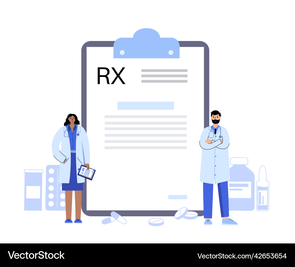 Rx form document vector image