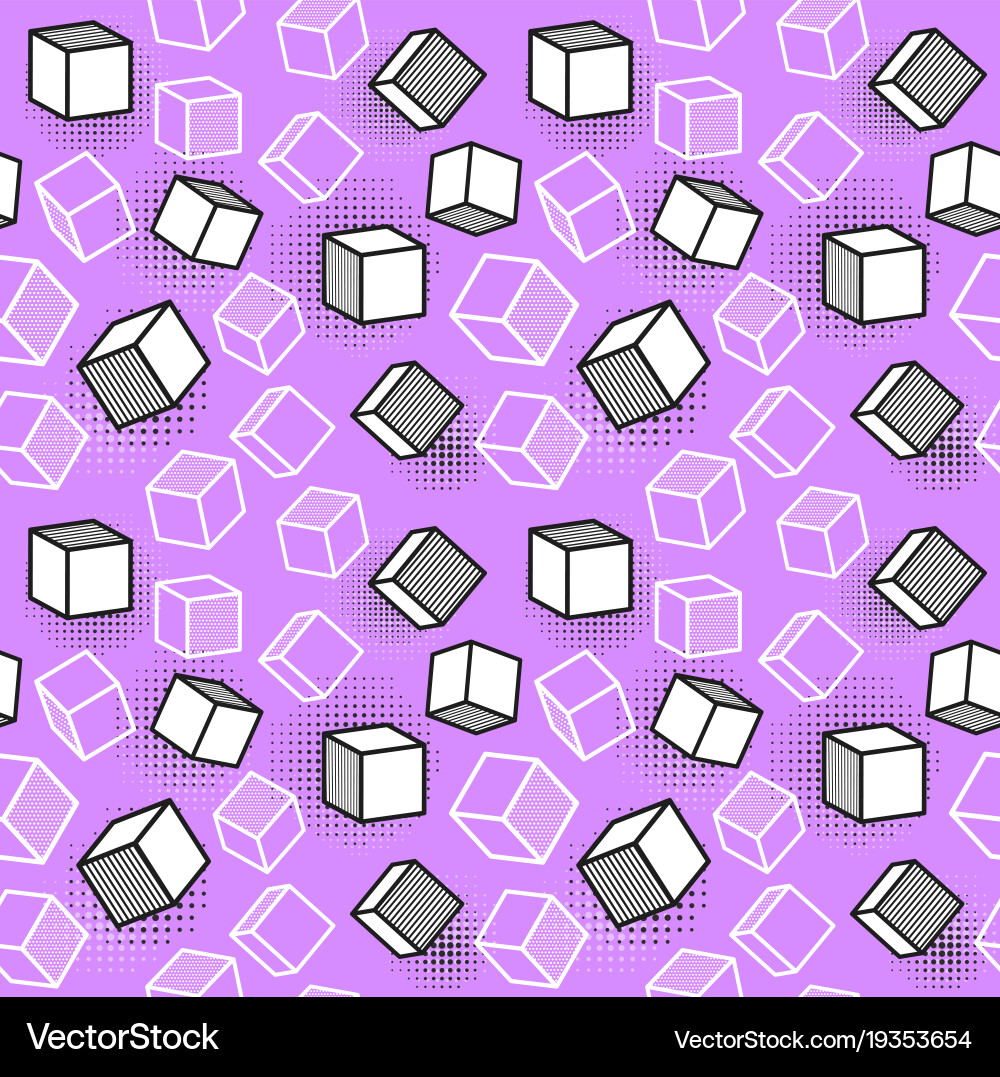 Seamless pattern colorful with 3d vector image