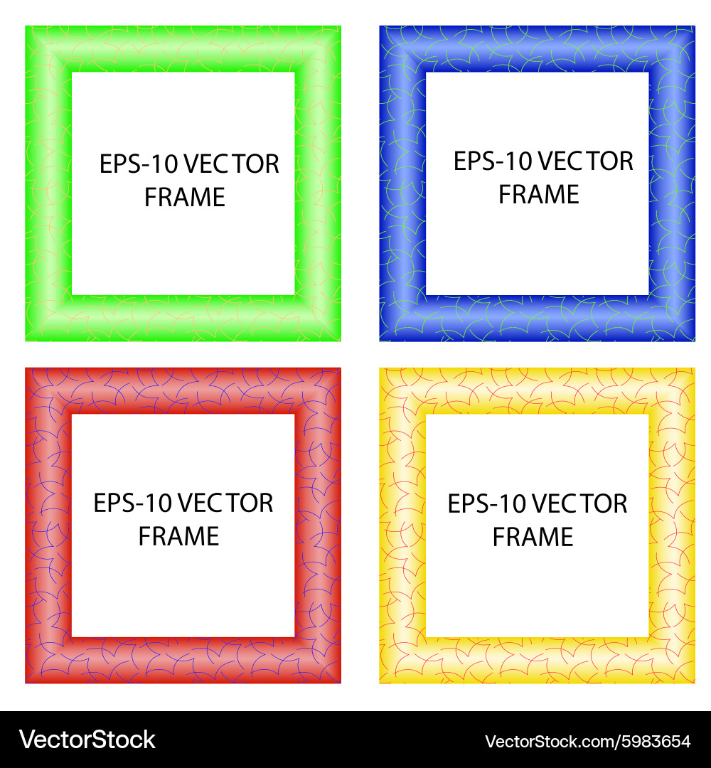 Set of multicolored framework for registration Vector Image