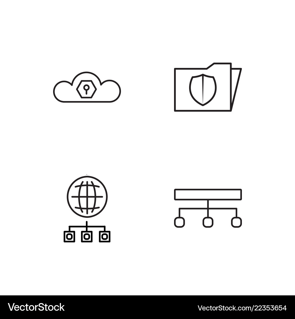 Web simple outlined icons set vector image