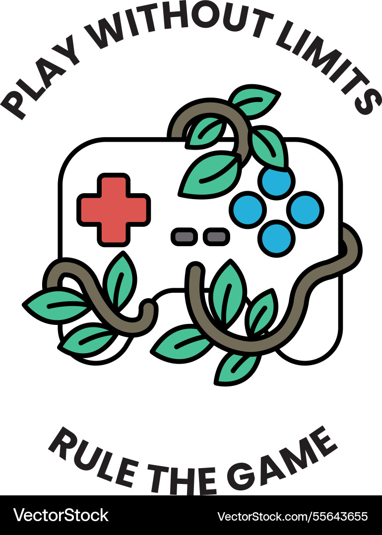 A video game controller with leafy design A video game controller with leafy design vector image