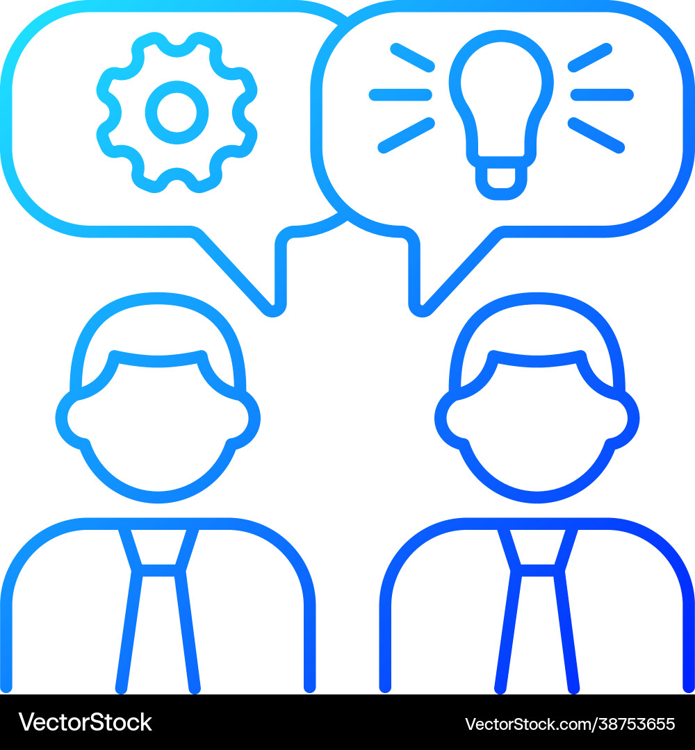 Brainstorming gradient linear icon Brainstorming gradient linear icon vector image