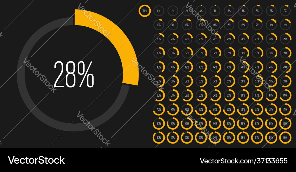 Circle Percentage Diagrams - UI Elements vector image