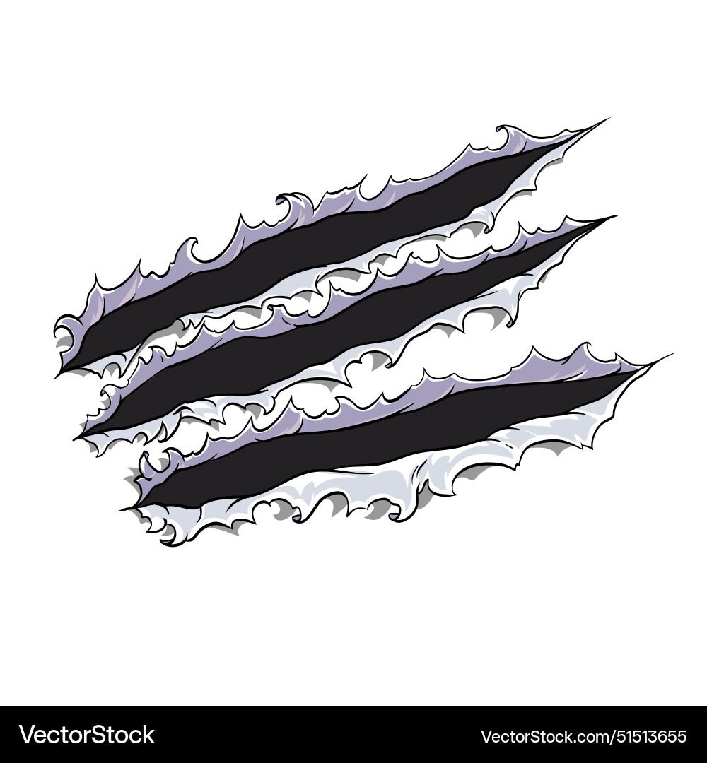 Claws dragon dinosaur monster tearing paper Claws dragon dinosaur monster tearing paper vector image