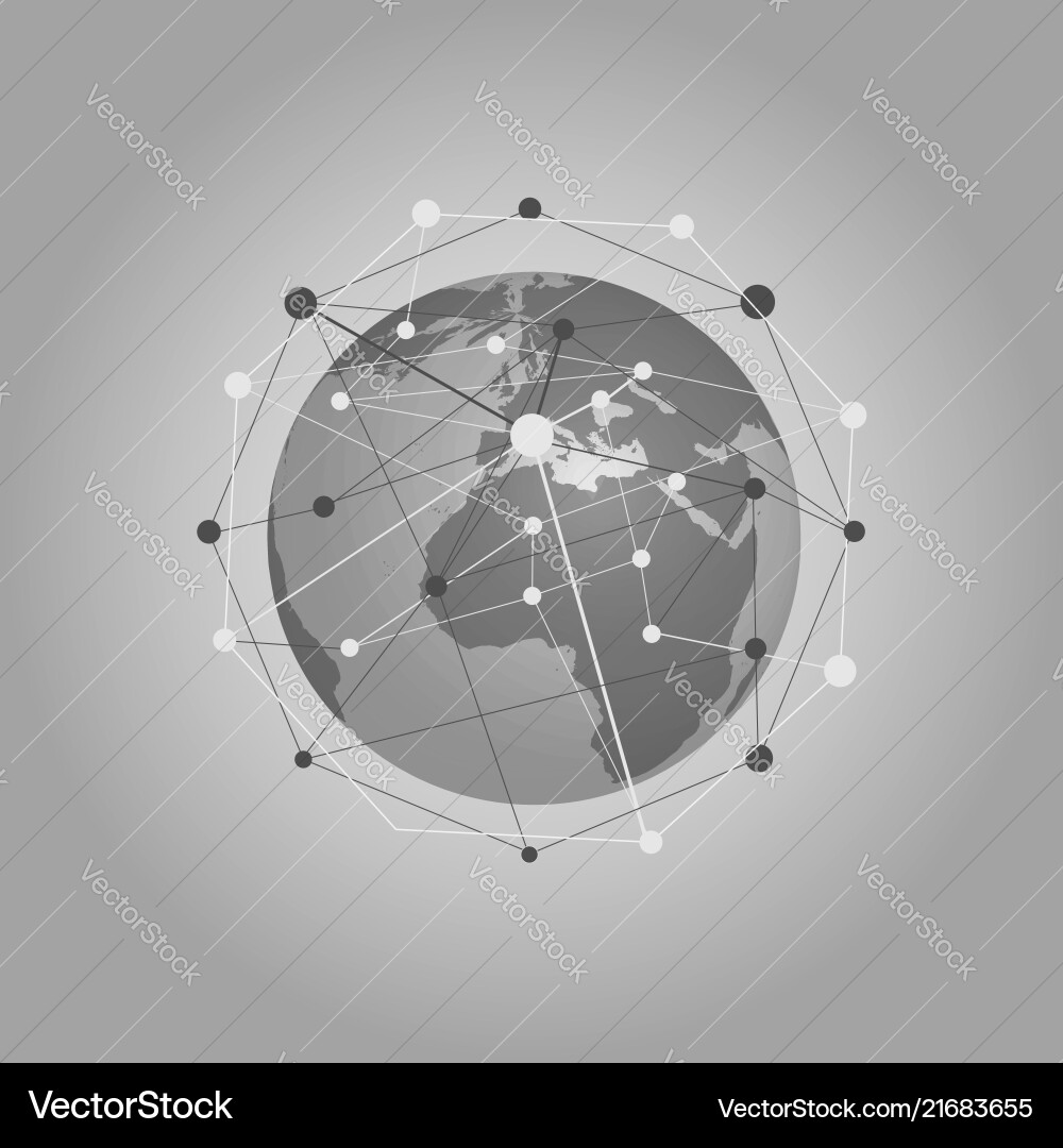 Cloud computing and networks concept with earth Cloud computing and networks concept with earth Vector Image