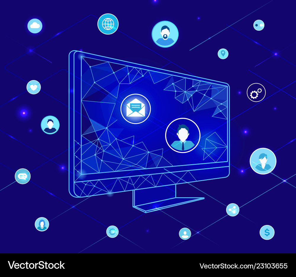 Compute with geometric shapes and icons Compute with geometric shapes and icons vector image