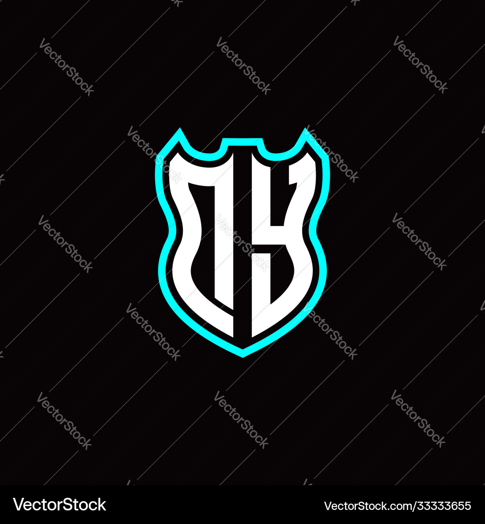 D y initial logo design with shield shape D y initial logo design with shield shape Vector Image