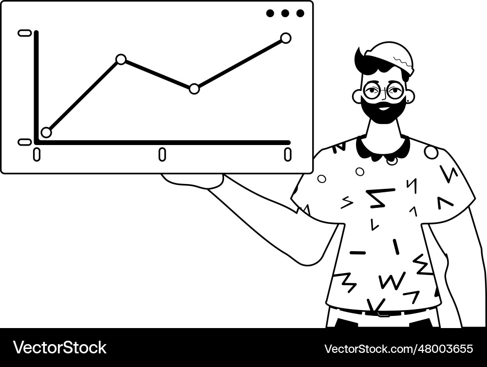 Derision holds a graph of emergence vector image