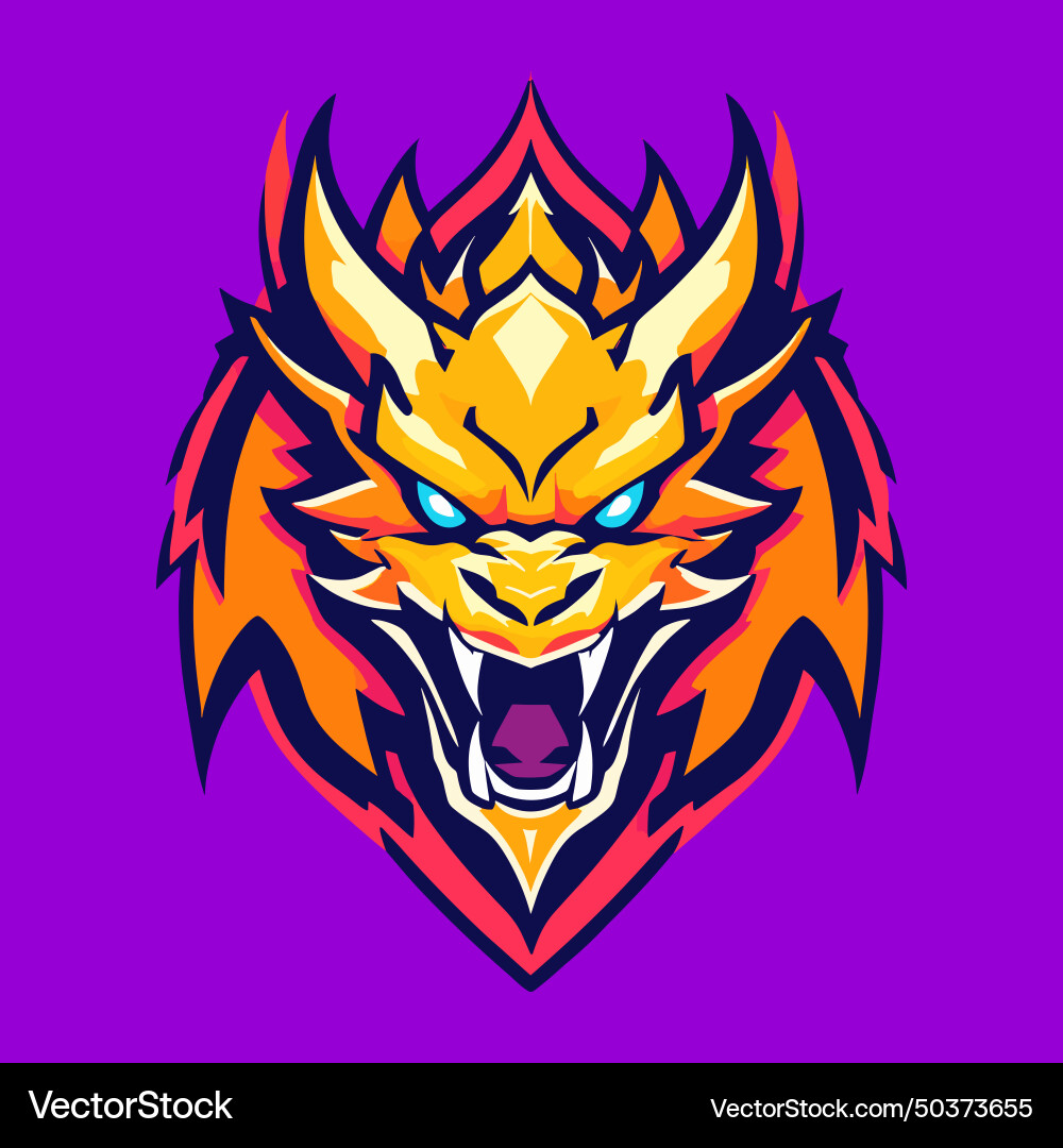 Dragon head art for tshirt Royalty Free Vector Image