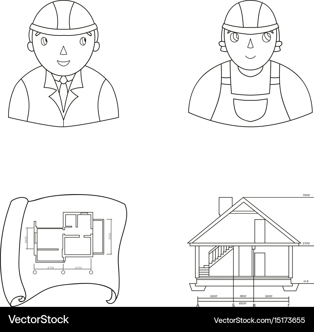 Engineer-constructor construction worker site Vector Image