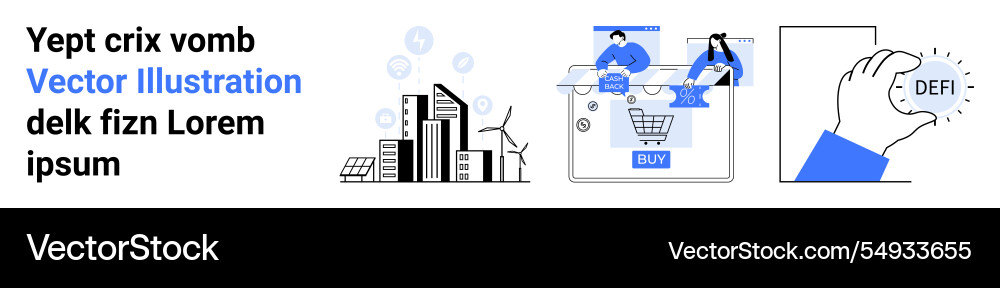 Exploring digital finance cityscape online Exploring digital finance cityscape online vector image