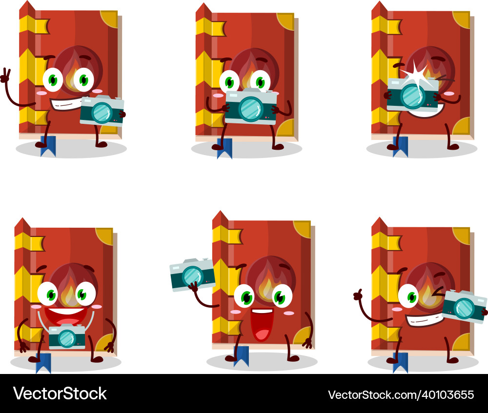 Fotograf Beruf Emoticon mit Feuerbuch Fotograf Beruf Emoticon mit Feuerbuch vektorbild