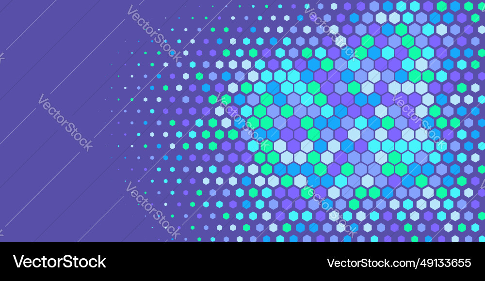 Geometric abstract hexagon multi color background vector image