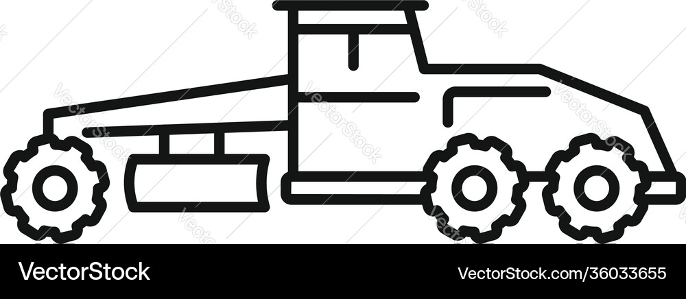 Grader machine construction icon outline style Grader machine construction icon outline style vector image