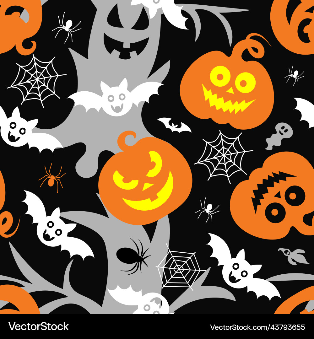 Halloween Seamless Pattern Vector Image