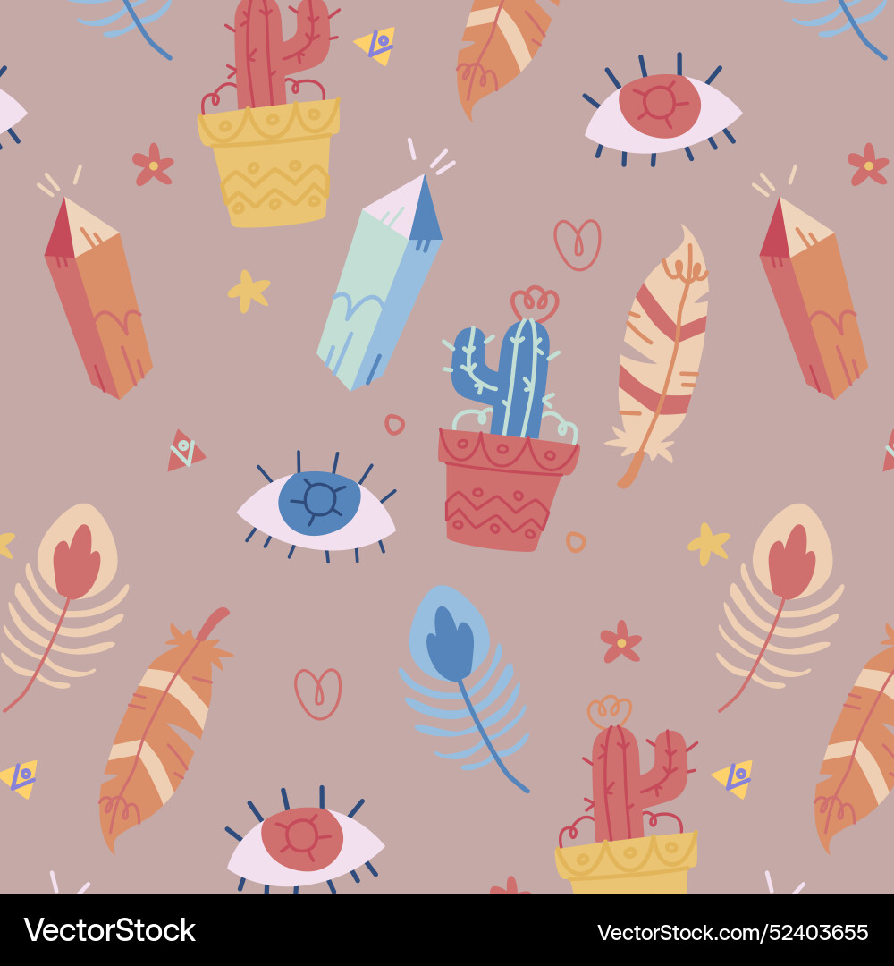 Hand drawn boho pattern design Vector Image