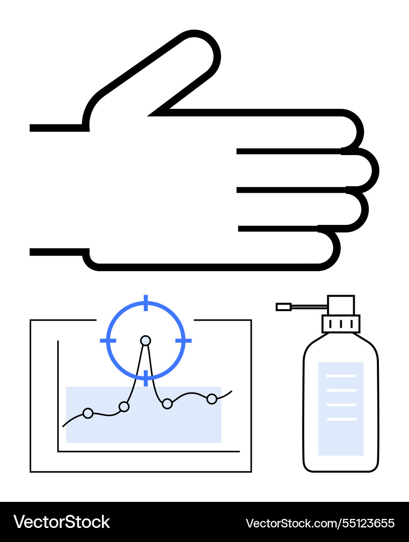 Handgeste die Analyse mit Diagrammdaten darstellt Handgeste die Analyse mit Diagrammdaten darstellt vektorbild