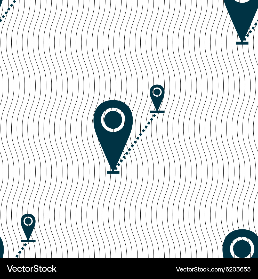 Map pointer icon sign seamless pattern vector image