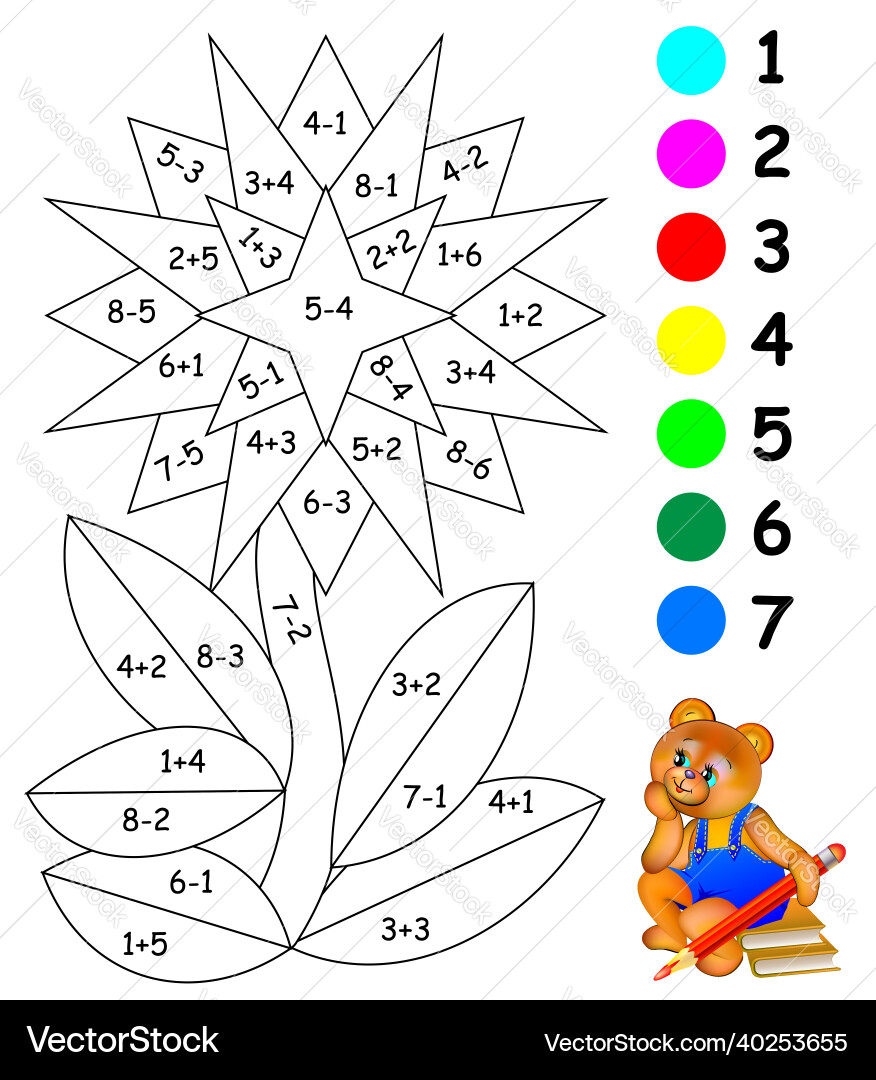 Mathematical exercises for children on addition Mathematical exercises for children on addition vector image
