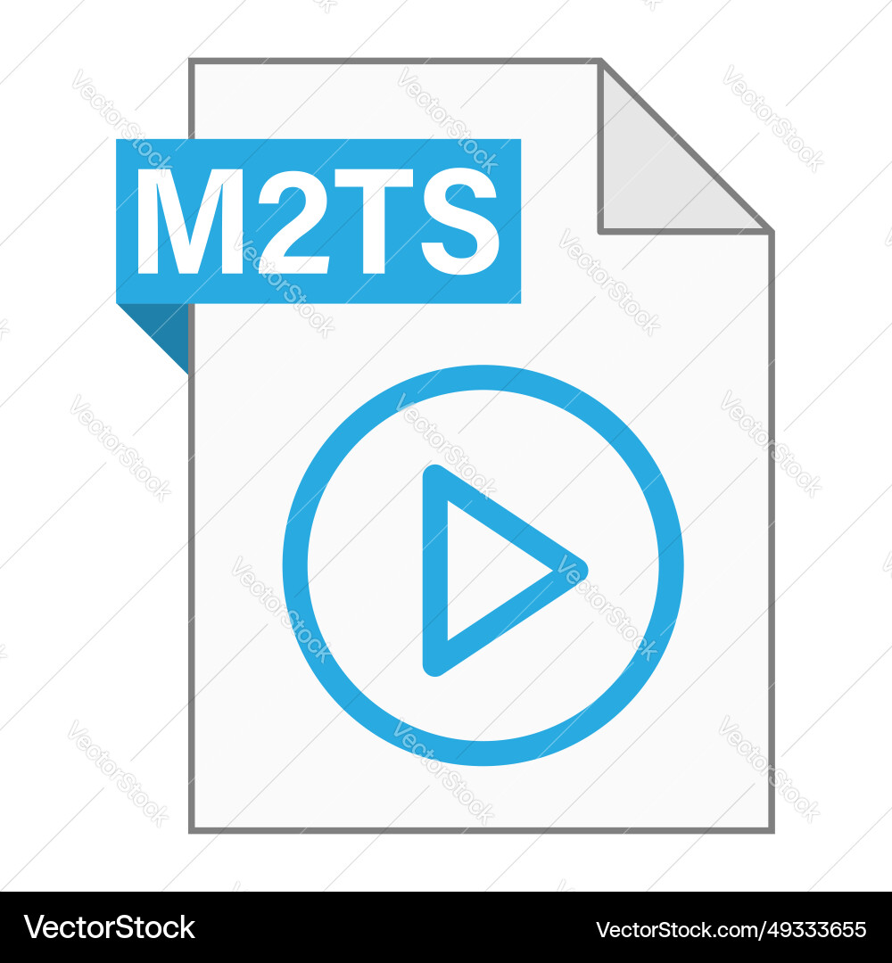 Modern flat design of m2ts file icon for web Modern flat design of m2ts file icon for web vector image