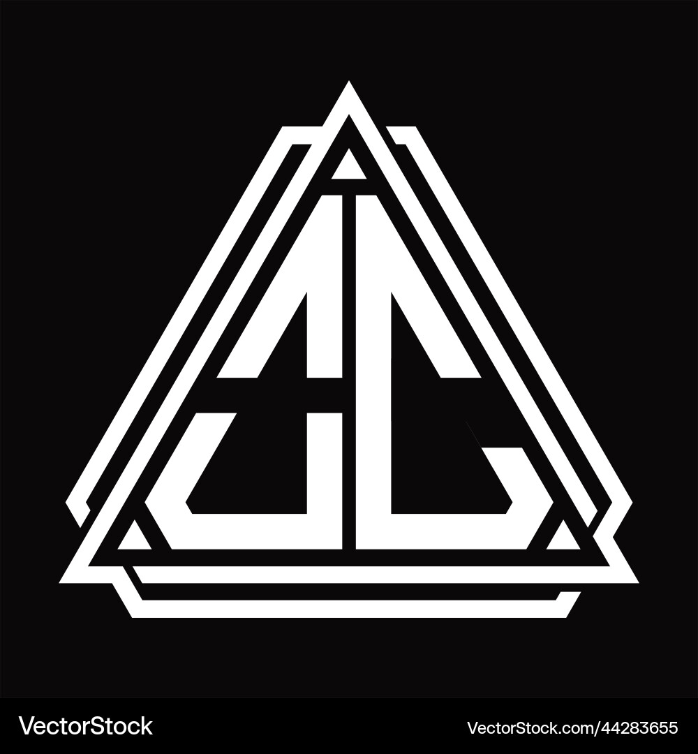 Oc logo letter monogram with triangle shape Vector Image