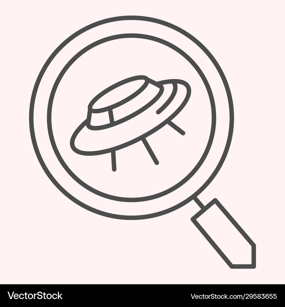Search scan for ufo thin line icon spaceship vector image