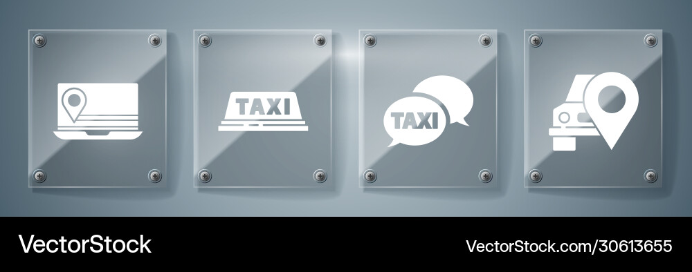 Set map pointer with taxi call telephone Set map pointer with taxi call telephone vector image