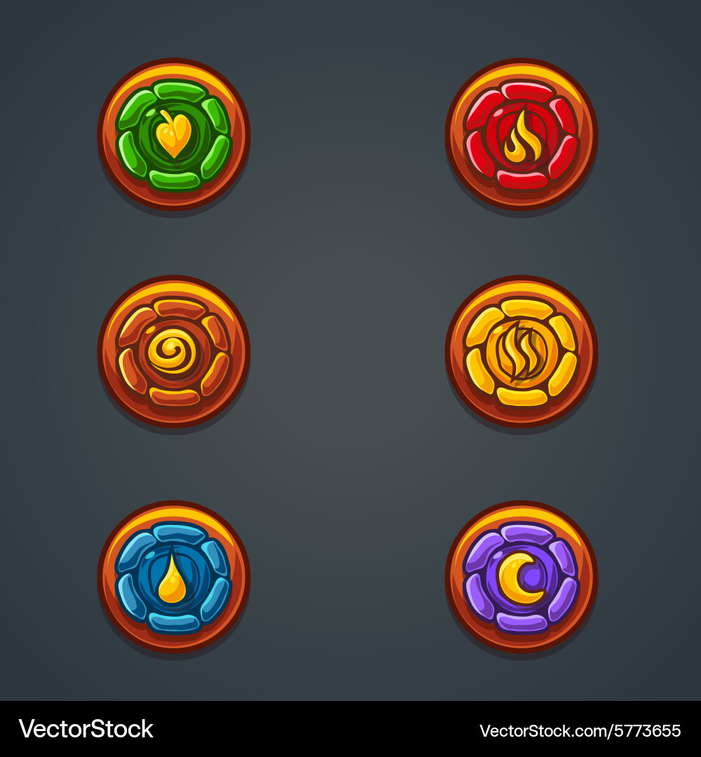 Set of representing different elements vector image
